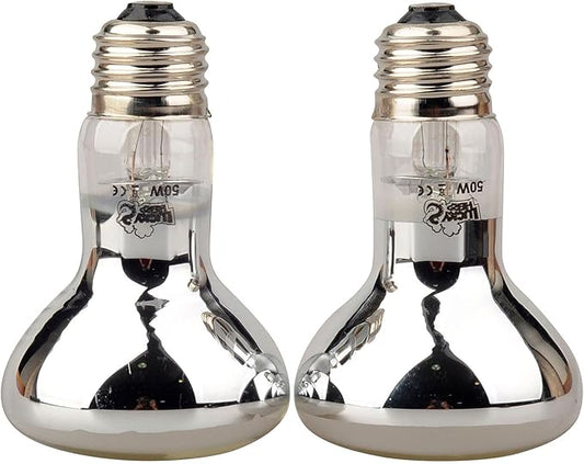 LUCKY HERP Reptile Basking Spot Lamp,Daylight Heat Bulb,2-Pack (50W)