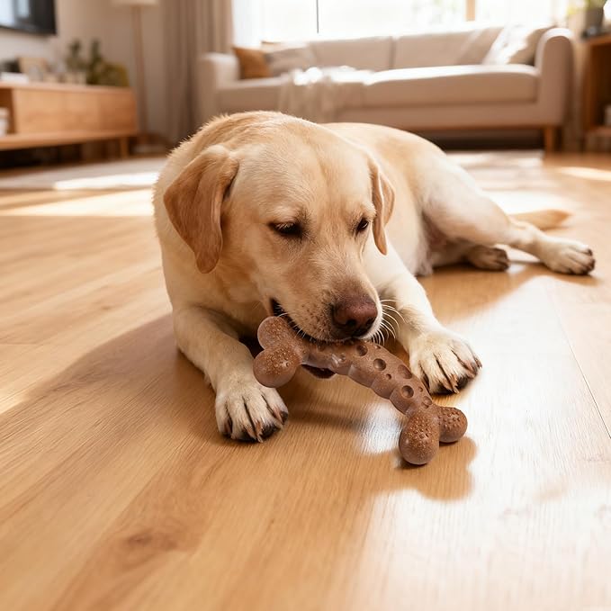 Dog Chew Toy for Aggressive Chewers Chicken Flavored Tough Dog Bone Toys for Medium Large Dog Breed to Keep Them Busy