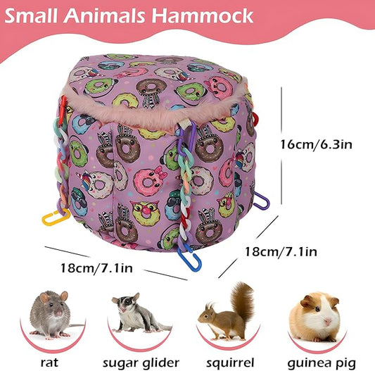 Rat Hanging Bed, Sugar Glider Cage Accessories, Guinea Pig Warm Sleeping Nest Bed, Small Animals Cage Hammock for Squirrel, Hamster, Parrot