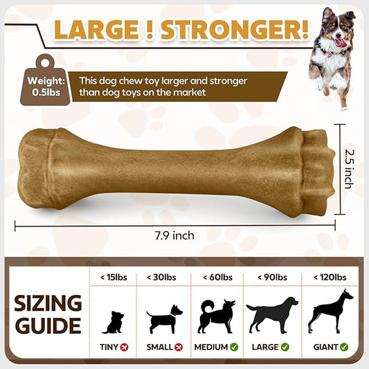 PUPTILY Dog Toys for Aggressive Chewers, Indestructible Bones for Aggressive Chewers, Tough Puppy Chew Toy for Heavy Duty Dogs, Big Dog Teething Toys with Durable Nylon for Large/Medium Breed Puppies