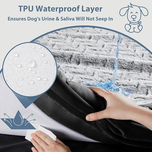 WNPETHOME XL Extra Large Dog Bed, Washable Dog Couch with Removable Waterproof Cover, Orthopedic Large Pet Sofa Bed with Bolster Sides for Sleeping
