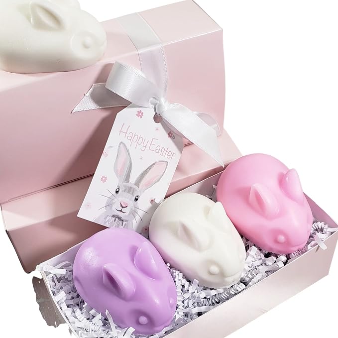 Sunbasil Soap Cute Bunny Rabbit Handmade Soap Gift Box Happy Easter Treat for all ages Made in USA