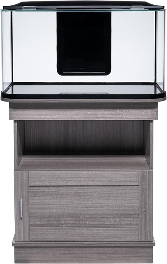 GloFish Aquarium Stand, 20 Gallons, Features Enclosed Storage Area, Display Area, Back Panel Cutout, Modern Farmhouse Look. Fish Tank Sold Separately