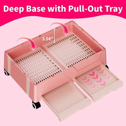 STILLCOVE 2-Tier Rabbit Cage: Small Animal Pets Enclosure with Water Bottle | Hay Feeder, Liner, Dustpan & Brush Set, Guinea Pig Hamster Bunny Hutch, Small Pet Habitat for Ferret Chinchilla Rodent Indoor