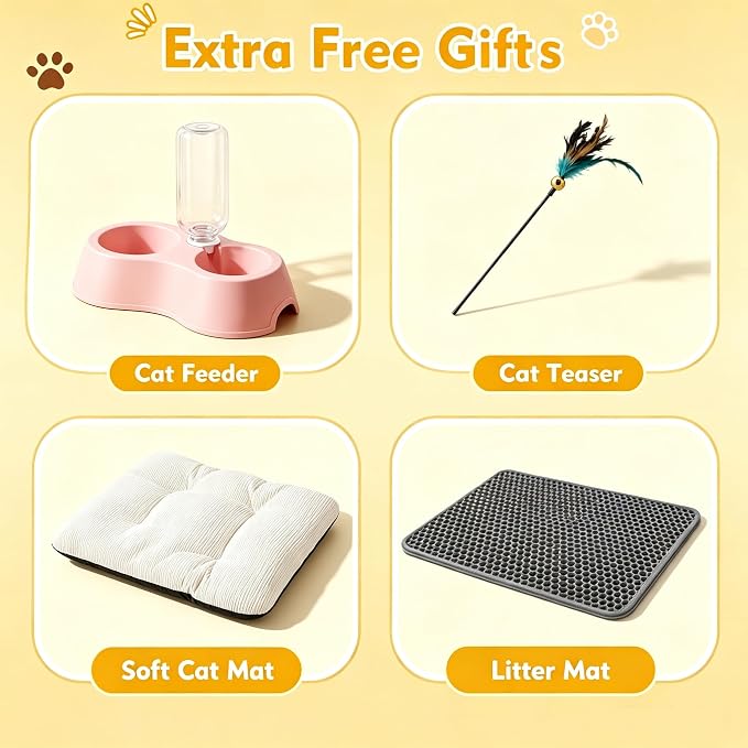 Cat Cage with Litter Box & Clear Door,Indoor Cat Cage Playpen,DIY Cat Enclosures Catio,Multi-Level Detachable Metal,Ferret Cage 42" x 18" x 28"