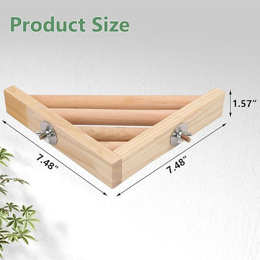 Litewoo Bird Perch Corner Platform Stand Shelf for Birds Budgie Parakeet Cockatiel Conure Cockatoo(2PC)