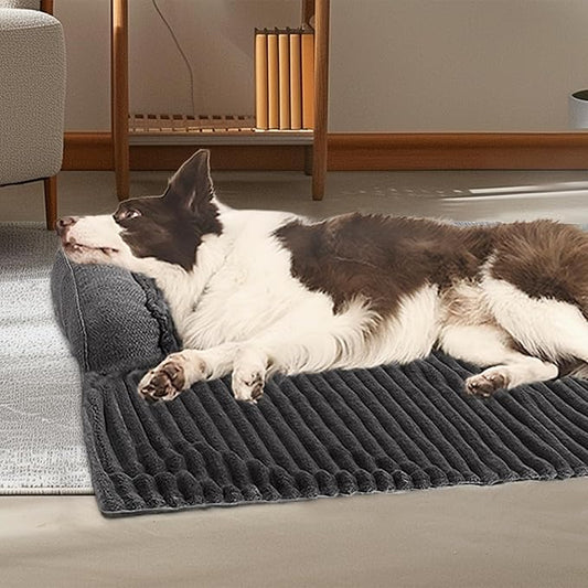 WINDRACING Luxury Dog Couch Bed, Washable Calming Dog Couch Cover, Couch Protector for Dogs, Waterproof Sofa Bed, Pet Bed Mats for Couch, Pet Couch Covers for Sofa Grey (X-Large 45x37x5.5 inch) 