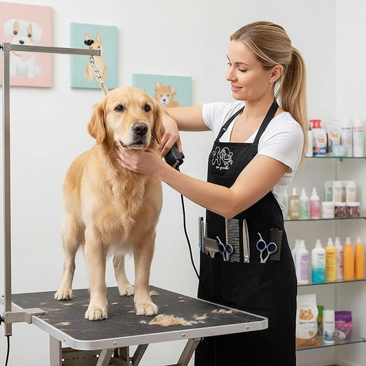 Gliitatu 2 Pack Dog Grooming Apron Smock Waterproof Apron for Dog Groomer Hair Stylist Apron Barber Apron for Salon
