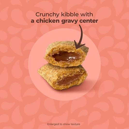 Meow Mix Gravy Bursts, Savory Salmon Flavor Kibble Mix, Gravy Filled Dry Cat Food, 3 lb. Bag (Pack of 2)