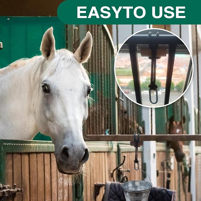 Horse Bucket Strap Heavy Duty Bucket Hanger with Carabiner Clip | 2Pcs Multi-Purpose Adjustable Barn Bucket Strap Durable Nylon Rope Easy to Install Stable & Secure Perfect for Stall Hanging