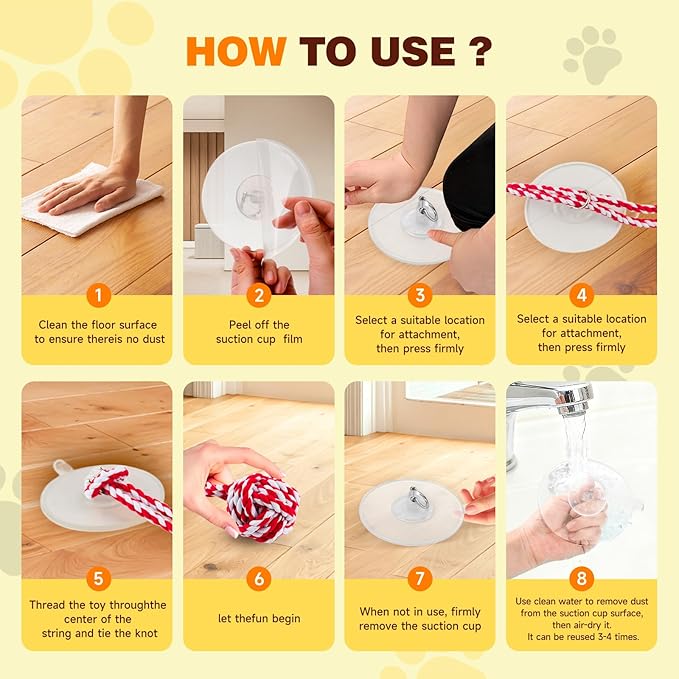 Interactive Dog Toys to Keep Them Busy, Tug of War, Dog Enrichment Toys for Aggressive Chewers, Puppy Teething Toys,Durable Rope & Chew Ball, Indoor Toys Small Dogs,Red White