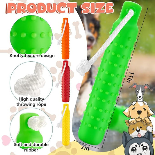 Blueweenly 4 Pcs Dog Bumper Toy for Water Retrieving Plastic Puppy Training Dummy Dog Float Toy Lightweight for Float on The Water Pool Outdoor Training Hunting Fetching (Red,Orange,Yellow,Green)