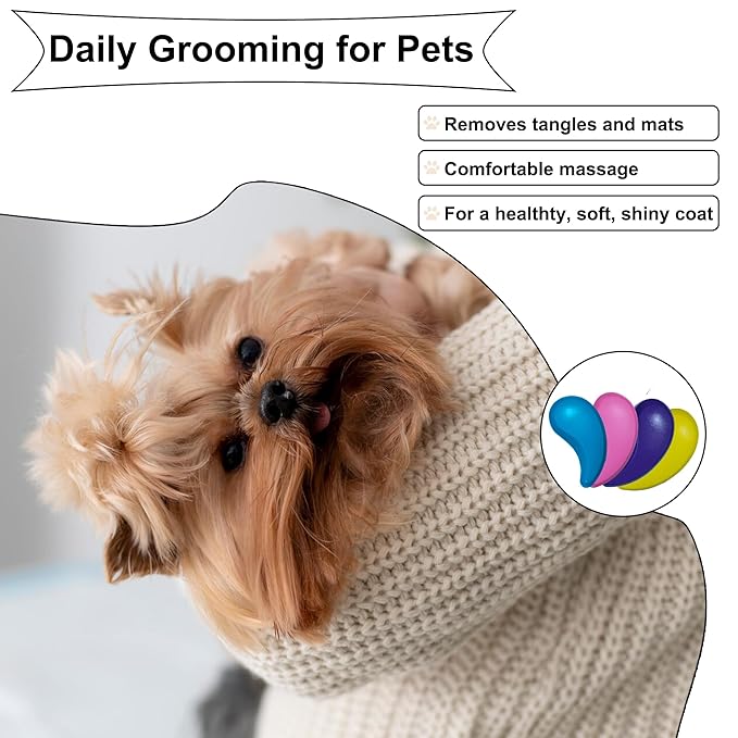 Gentle Grooming Puppy Brush with Gift Box , Fit for Small Dog , Yorkie, Shih Tzu, Maltipoo, Maltese and Pomeranian ,Toy Poodle Accessories, Soft Bristle (Black)