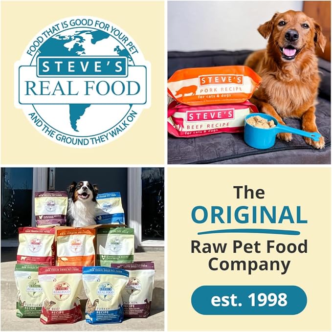 Steve's Real Food Freeze-Dried Raw Nuggets - Turkey Recipe - Raw Pet Food for Dogs - 20 oz
