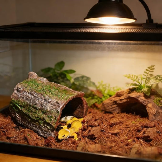 Reptile Hide Fish Tank Decorations Reptile Tank Habitat Aquarium Decor Hideout Terrarium Accessories Reptiles Cave for Dragon Lizard Spider