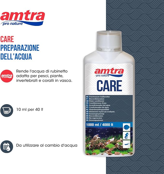 bravechichi Amtra A3050F22 Care Biocondizionatore per Acquario, 1000 ml