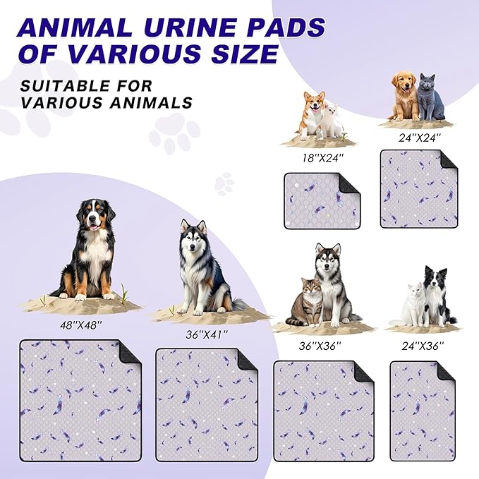 WanpeeGoo Washable Pee Pads for Dogs, 2 Pack Reusable Puppy Pads, Super Absorbent & Leakproof Dog Pads, Anti-Slip Dog Pee Pads for Puppy Training & Incontinence, Leaf Pattern 34"x63"