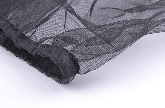 Bird Cage Seed Catcher Seeds Guard Parrot Nylon Mesh Net Cover Stretchy Shell Skirt Traps Cage Basket Soft Airy (M, Black)