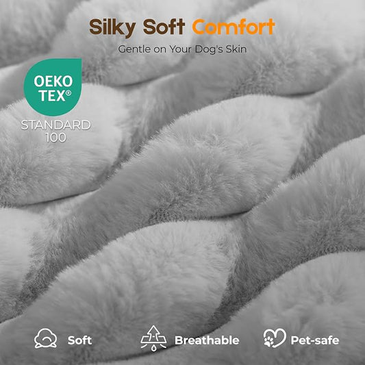 Orthopedic Dog Bed for Extra Large Dog, Waterproof Pet Bed for Crate,Non-Slip Bottom and Egg-Crate Foam with Removable Washable Cover Crate Bed,Grey,41"x27"x4"