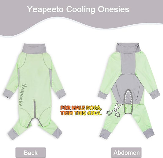 Dog Sun Protection Cooling Suit UPF 50+, Quick-Dry Breathable Jumpsuit for Large & Medium Dogs, Outdoor Dirt-Resistant Shedding Control Pet Apparel (Chartreuse, X-Large)