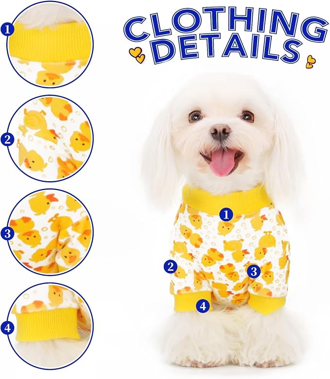 Paiaite Dog Pajamas Onesie: Comfortable Four-Legged Apparel for Small, Medium, & Large Dogs, Polyester Material for Comfort, Wrinkle Resistance, Moisture Wicking, Stretchiness Cartoon Duck 4XL