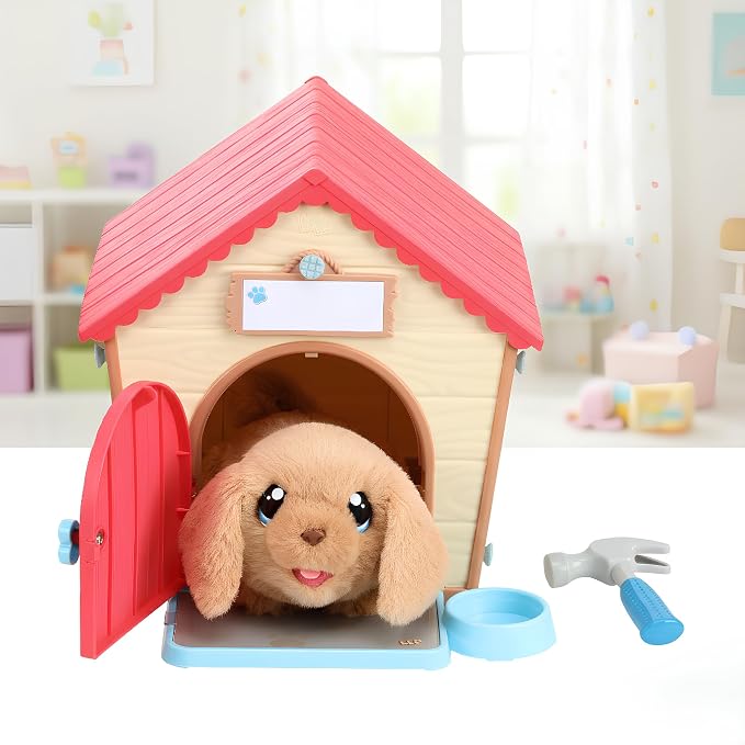 Little Live Pets My Puppy's Home Playset, Interactive Play Dog with Building Dog House Toys, Puppy Plush Toy with 25+ Sounds for Kids of Ages 5+