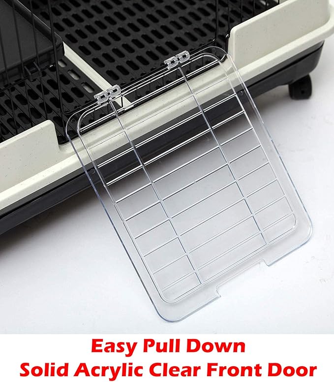 Large Multi-Level Indoor/Outdoor Small Animal Pet Cage for Guinea Pig Ferret Chinchilla Cat Playpen Rabbit Hutch Solid Platform Ramp Leakproof Litter Washable Tray Large Access Doors Lockable Casters