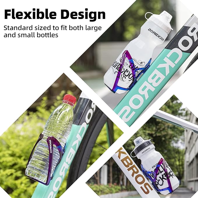 ROCKBROS Bike Water Bottle Holder Ultra-Light Bicycle Bottle Cages with Screws Tool, Universal Bike Cup Holder Rack for Road MTB Bikes…