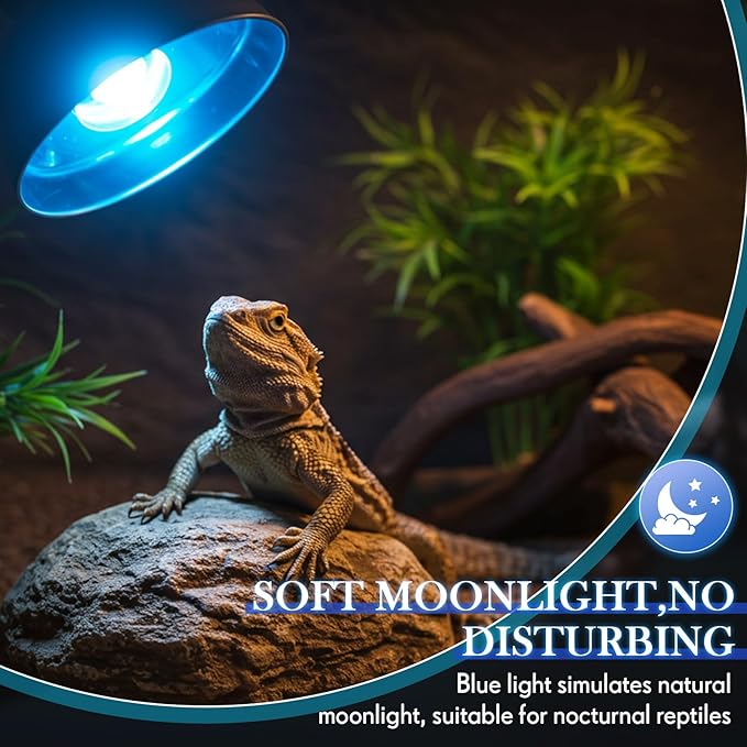 Retisee 4 Pack 60 Watt Heat Lamp Bulbs for Reptiles 120v Infrared Lamp and Blue Light Heat Bulb Day and Night Reptile Bulb for or Chicks, Puppies, Bearded Dragon, Snake, Turtle