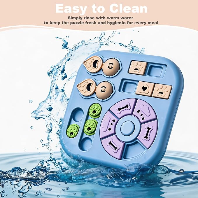 Dog Puzzle Toys for Smart Dogs, Cognitive Dog Toys & Interactive Enrichment Puzzle Feeder, Squeaky Treat Dispenser for Mental Stimulation & IQ Training to Keep Them Busy, for Small Medium Dogs