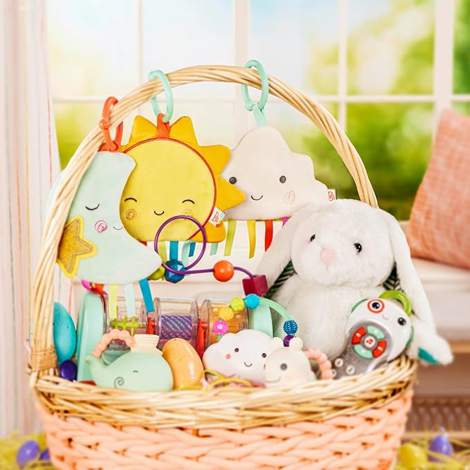 B. toys – 12-Inch Plush Bunny Soft & Cuddly Plush Rabbit Toy Washable – Happy Hues – Peppy Mint Bunny – 0 Months+
