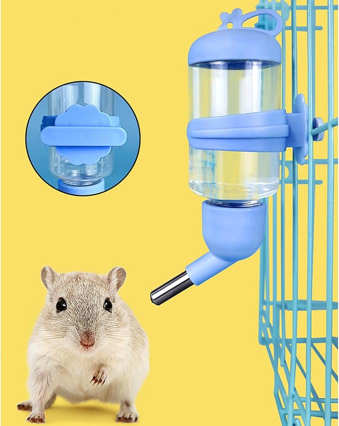 125ml Guinea Pig Water Bottle/Feeder for Hamsters/Hedgehogs/Gliders/Rabbit/mouses/Other Small Pets and Animals,Suitable for Cages, Boxes or Wall-Mounted (Blue, 125ml)