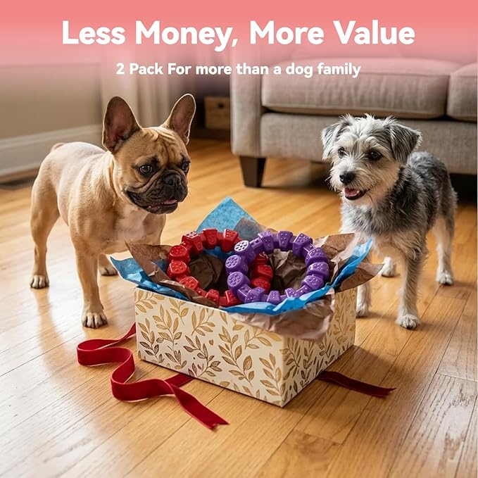 BoYoYo 2 Pack Dog Toys for Aggressive Chewers, Indestructible Dog Toys for Large Breed, Durable Chew Toy for Dogs to Keep Them Busy, Ring Toy for Trainging & Cleaning Teeth, Bacon Flavored