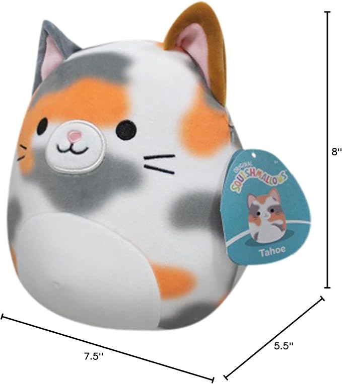 Squishmallows 8-Inch Tahoe Tortoiseshell Cat - Little Ultrasoft Official Kelly Toy Plush