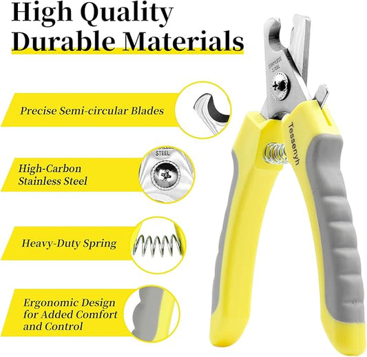 Professional Dog Nail Trimmers, Dog Nail Clippers for Large & Medium Dogs, Cats, and Pets, with Safety Lock and Protective Guard, 6.5 Inches