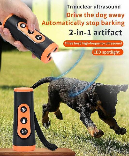 Ultrasonic Dog Bark Deterrent Device, Anti Barking Device for Dogs, Dog Training Stops Bad Behavior, Effective Control Range Ultrasonic 50ft, Flashlight & Beep | Safe for Human & Dogs