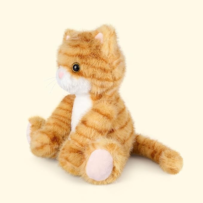 SuzziPals Heatable & Coolable Orange Cat Stuffed Animal, Cat Heating Pad Microwavable for Soothing & Relaxation, Lavender Scented Orange Cat Plush Toy for Stress Relief, Stuffed Cat Toys for Kids