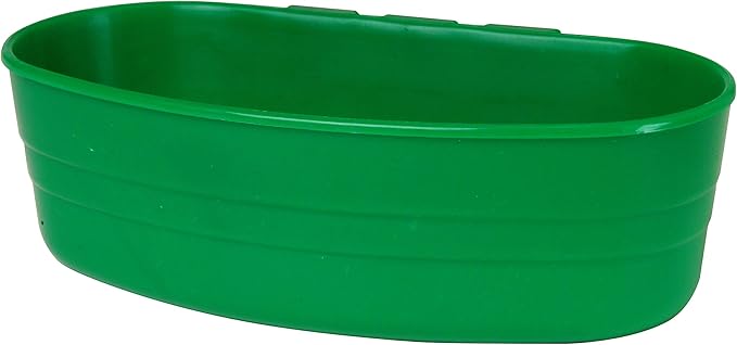 Pet Lodge® Plastic Cage Cup | Bunny Cage Cup | Feeder & Waterer for Small Animals | Mountable Hooks for Any Wire Type | Durable Plastic | 1 Pint | Green