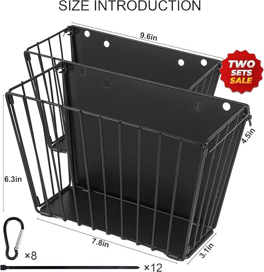 2PCS Rabbit Hay Feeder with Heavy-Duty Metal Frame Guinea Pig Hay Feeder for Rabbits, Bunny, Guinea Pigs, Chinchillas, 9.6x4.5x6.3 inch