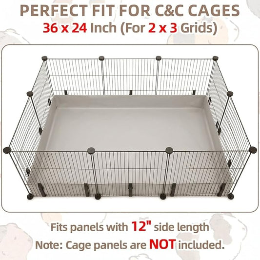 Guinea Pig Cage Liner for 36" x 24" Cage, 600D Oxford Bottom Tarp with 4" Raised Sides, Washable Cage Base for Guinea Pigs, Rabbits and Small Animals