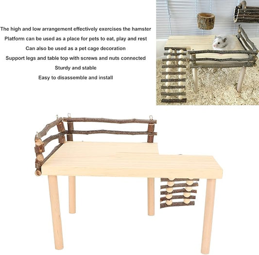 Ejoyous Hamster, Hamster Play Wooden Climb with Climbing Ladder for Dwarf Syrian Hamsters and Small Animal