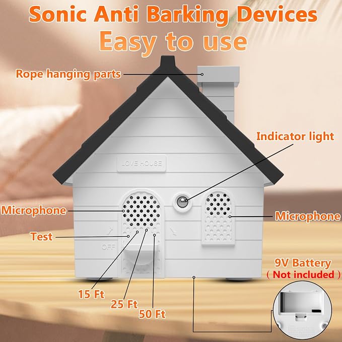 Anti Barking Device For Dogs, Bark Box, 3 Modes Dog Barking Deterrent Devices, 2026 Anti Bark Device For Dogs, Weatherproof 50 Ft Barking Dog Silencer, A Safe And Effective Anti Barking Device (Black)