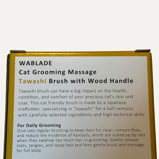Wablade Cat Brush, Gentle Grooming Brush for Sensitive Cats & Kittens – Soft Grooming & Massage, Gently Removes Loose Surface Fur (Not a Deshedding Tool), Sisal, Made in Japan (Type-B)