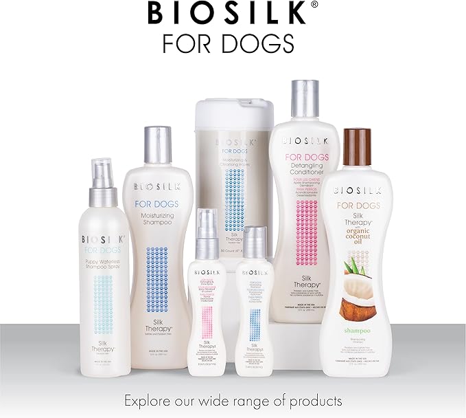 BioSilk for Dogs Silk Therapy Dog Detangling Conditioner, Dog Coat Conditioner to Help Smooth Knots and Tangles and Support Soft Manageable Coats during Routine Grooming, 12 Fl Oz - 6 Pack
