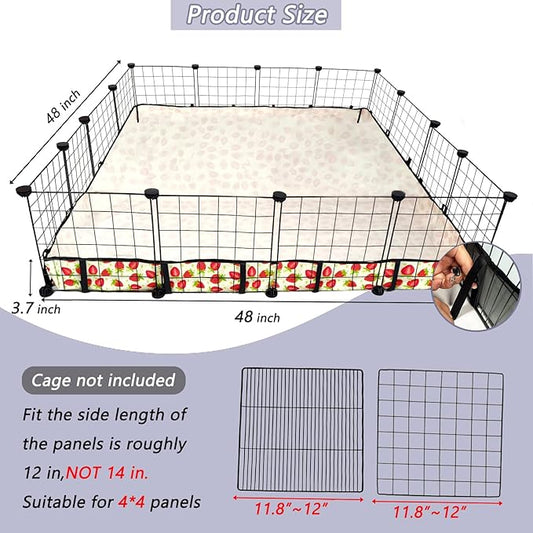 Guinea Pig Cage Liner,Washable Waterproof Oxford Cloth Cage Liners for Small Animals,Hamster Chinchilla Hedgehog Rabbit and Other Small Animals Not Include Cage(48x48 inches)