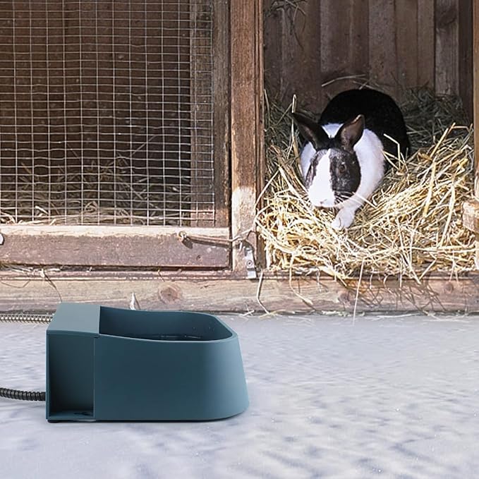 Automatic Heated Water Bowl for Dogs Cats, Outdoor Heated Dog Bowl with Auto Fill, 2L Winter Heating Waterer Provide Drinkable Water for Chickens, Rabbits, Birds, Goats, Feral Animal