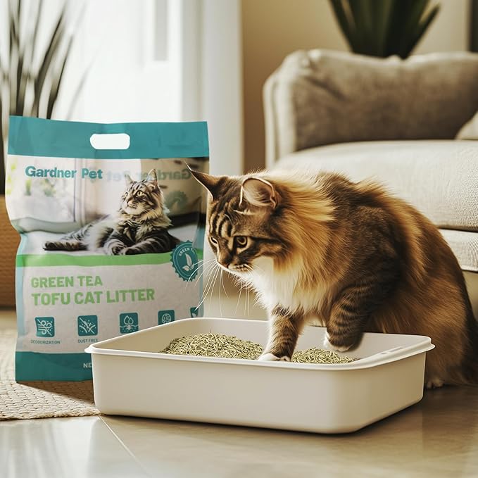 Gardner Pet Natural Tofu Cat Litter, 36LBS Cat Litter with Green Tea Extract – Dust-Free, Fast Clumping, and Odor Control for Multi-Cat Homes/6lbs x 6 Pack