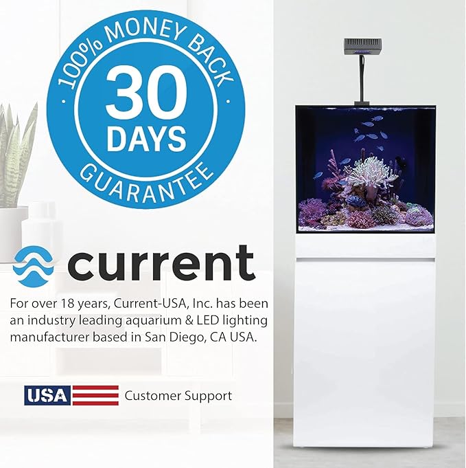 CURRENT Orbit R24 95W Reef LED Light with Loop Bluetooth Control & 24-Hour Timer | Flex Arm Mount | Saltwater & Marine Aquarium Lighting for LPS & SPS Corals (4440)
