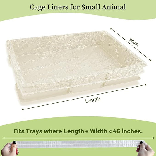 Disposable 50 pcs Small Animal Cage Liners, Rabbit Tray Film Liner Bunny Litter Pan Bags Guinea Pig Cage Toilet Plastic Film for Bird Hamster Chinchilla Hedgehog