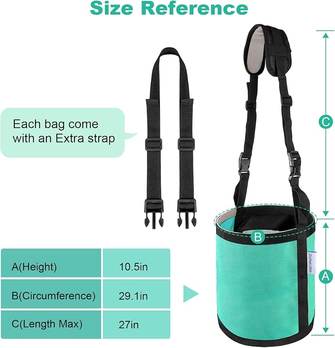 Horse Feed Bags for Grain, Breathable Muzzle Feed Bags for Horses, Universal Mesh Feedbag for Feeding Grain, Anti-Spill Design Feeder, Durable Nose Bag with Solid Bottom (Mint)